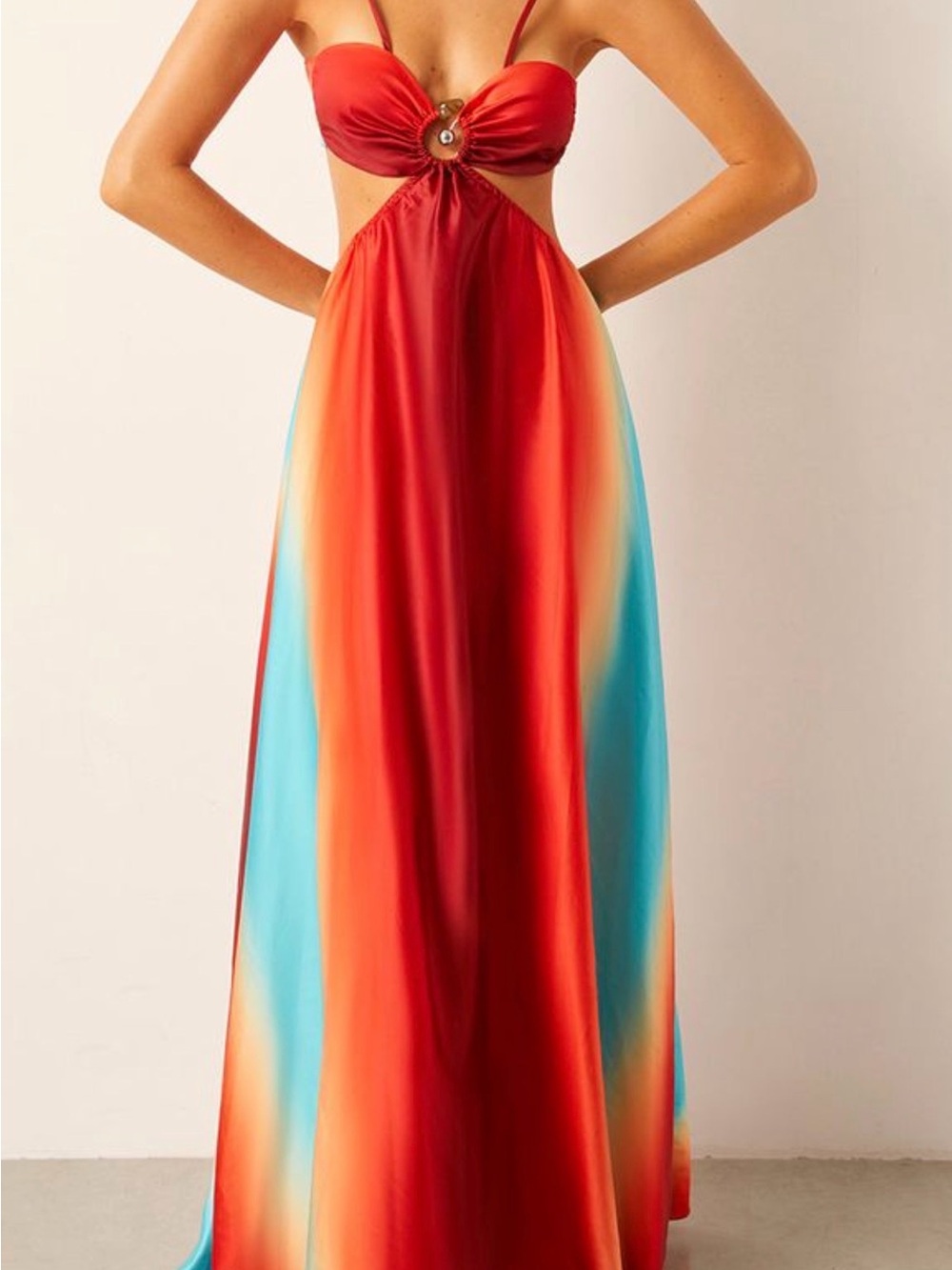 Commense Sunset Ombre Cutout Maxi Dress NWT Size M - Picture 2 of 8